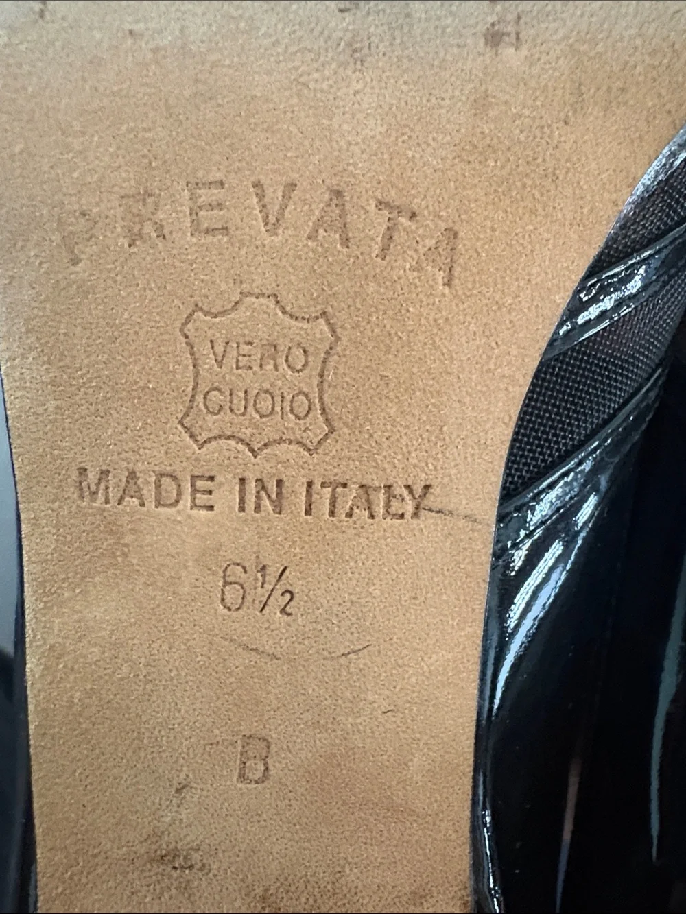 Prevata Black Patent & Fabric Peep-Toe Pumps